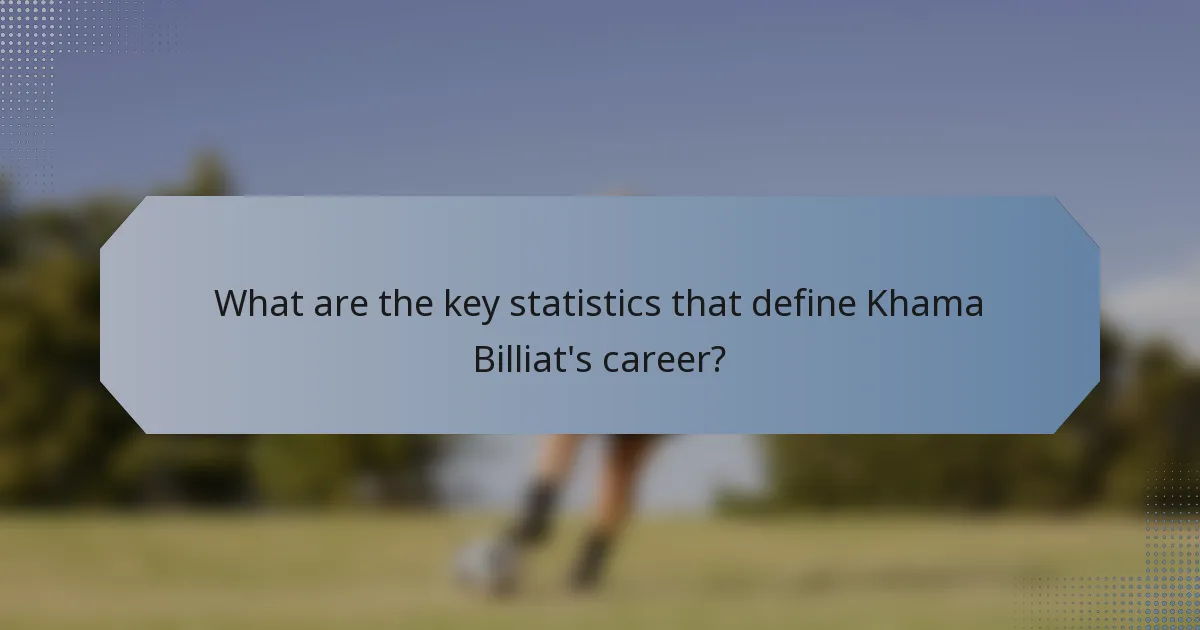 What are the key statistics that define Khama Billiat's career?
