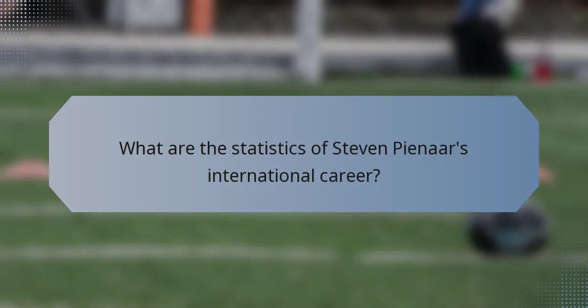 What are the statistics of Steven Pienaar's international career?