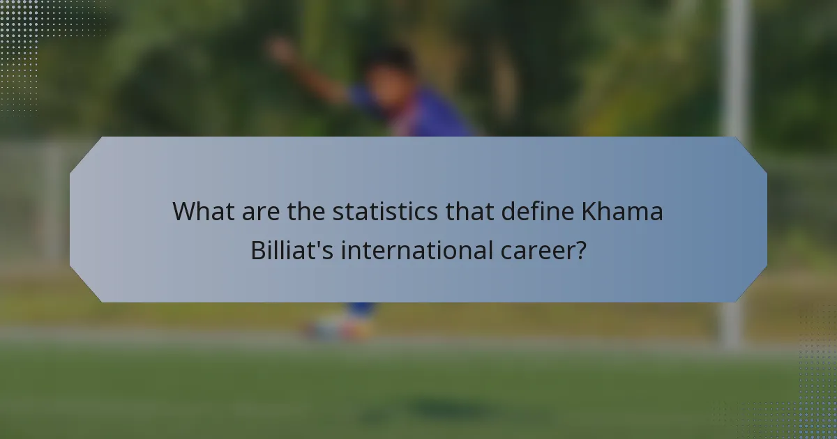 What are the statistics that define Khama Billiat's international career?
