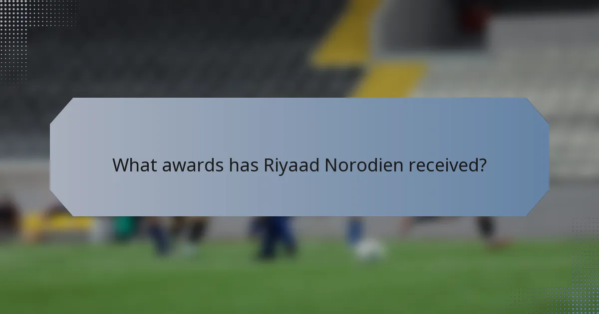 What awards has Riyaad Norodien received?