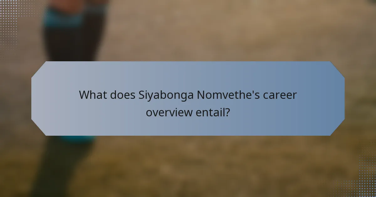 What does Siyabonga Nomvethe's career overview entail?