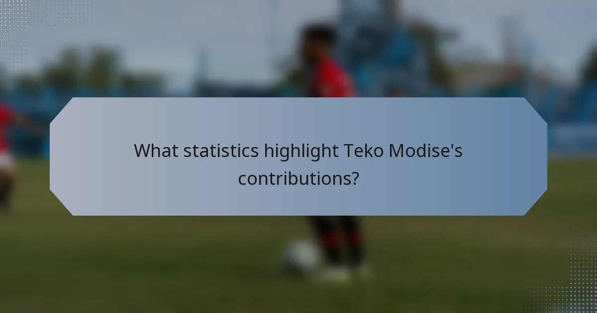 What statistics highlight Teko Modise's contributions?