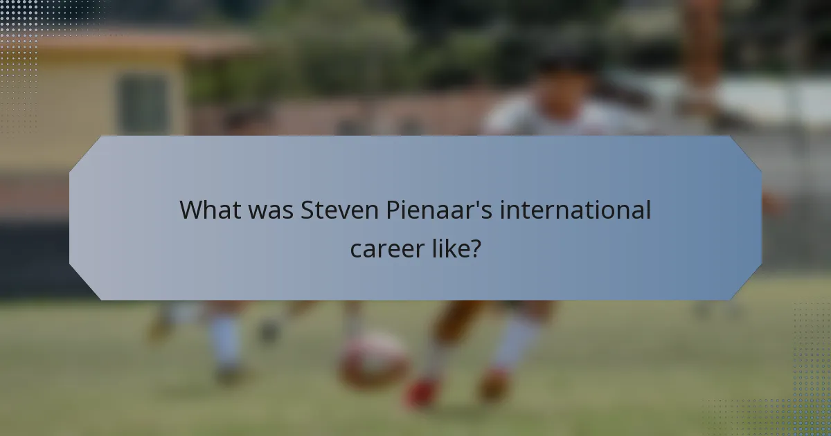 What was Steven Pienaar's international career like?